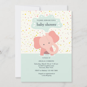 Invitation d'éléphant mignon