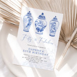 Invitation Delft Blue Chinoiserie Ginger Jar 50e anniversaire<br><div class="desc">Beau design d'inspiration chinoiserie avec élégantes jarres de gingembre bleu et blanc en porcelaine</div>