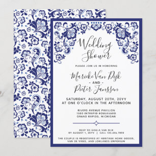Invitation Delfts Blauw   Delft Blue Dutch Wedding shower