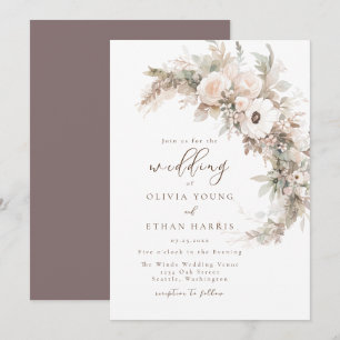 Invitation Délicat Mariage floral d'automne