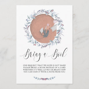 Invitation Délicat renard botanique Apportez un livre