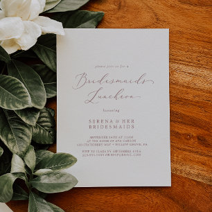 Invitation Délicat Rose Gold Bridesmaids Déjeuner