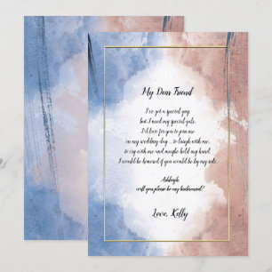 Invitation Délicate aquarelle sera ma femme de ménage