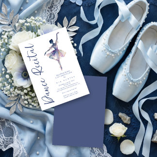 Invitation Delicate Blue Ballerina Dance Recital TMF26