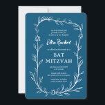 Invitation Délicate étoile botanique de David Bar Bat mitzvah<br><div class="desc">Carte parfaite pour annoncer un bat mitzvah, bar mitzvah ou une autre célébration juive ! L'art délicat de trame feuille dessinée à la main pour vous! ENTIÈREMENT PERSONNALISABLE ! Cliquez sur "Personnaliser" ci-dessus pour modifier le texte. Cliquez sur "modifier à l'aide de l'outil de conception" pour ajuster les polices, les...</div>