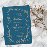 Invitation Délicate étoile botanique de David Bar Bat mitzvah<br><div class="desc">Carte parfaite pour annoncer un bat mitzvah, bar mitzvah ou une autre célébration juive ! L'art délicat de trame feuille dessinée à la main pour vous! ENTIÈREMENT PERSONNALISABLE ! Cliquez sur "Personnaliser" ci-dessus pour modifier le texte. Cliquez sur "modifier à l'aide de l'outil de conception" pour ajuster les polices, les...</div>