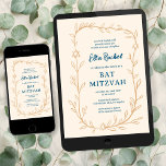 Invitation Délicate étoile botanique de David Bar Bat mitzvah<br><div class="desc">Carte parfaite pour annoncer un bat mitzvah, bar mitzvah ou une autre célébration juive ! L'art délicat de trame feuille dessinée à la main pour vous! ENTIÈREMENT PERSONNALISABLE ! Cliquez sur "Personnaliser" ci-dessus pour modifier le texte. Cliquez sur "modifier à l'aide de l'outil de conception" pour ajuster les polices, les...</div>