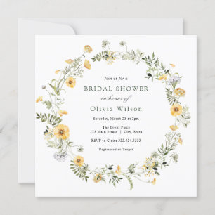 Invitation Délicate Fête des mariées de couronne de Fleur sau