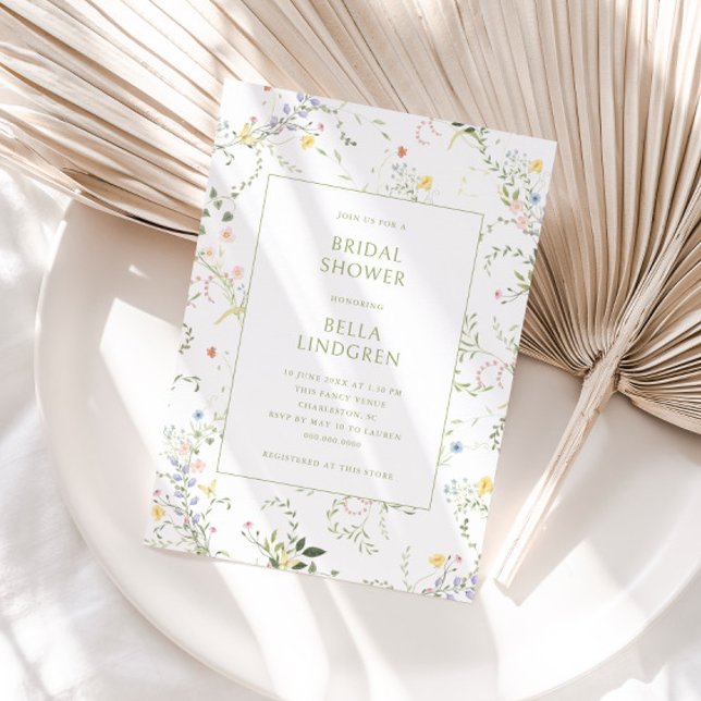 Invitation Delicate Floral Garden Bridal Shower (Créateur téléchargé)