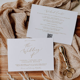 Invitation Delicate Gold Weekend Événements Mariage horizonta