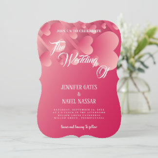 Invitation Delicatte amour Calligraphie All In One Mariage