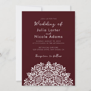 Invitation Délice de Mandala de mariage de parfum floral vibr