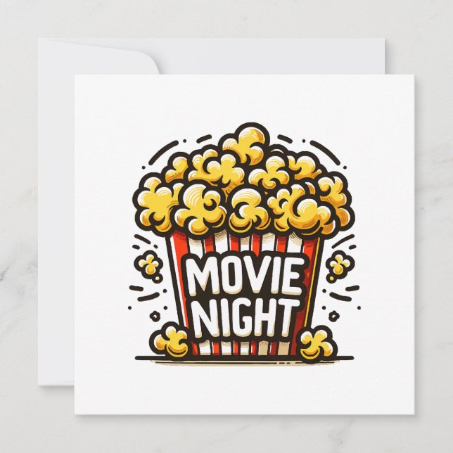Invitation Délice de soirée cinéma Popcorn ludique (Devant)