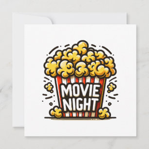 Invitation Délice de soirée cinéma Popcorn ludique