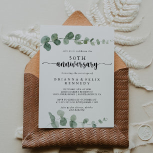Invitation Délice Eucalyptus 50e anniversaire de Mariage