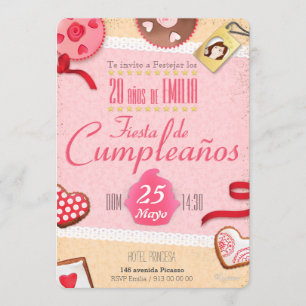 Invitation Délices en Fête Dessin Fantaisie (personnalisable)