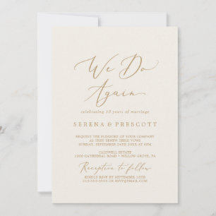 Invitation Delicic Gold et Cream We Do again Vow Renewal