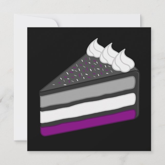 Invitation Délicieuse tranche de gâteau asexué (Devant)