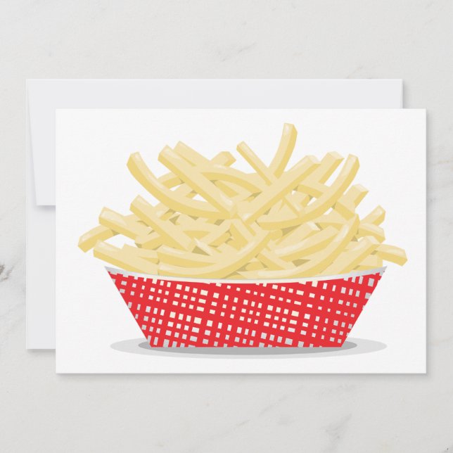 Invitation Délicieuses Frites Rétro Fast Food  (Devant)