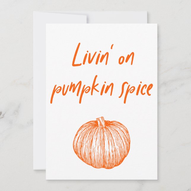 Invitation Délicieux Automne Citrouille Épice Kawaii Art De M (Devant)