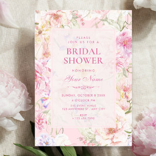 Invitation Délicieux rose esthétique floral douche de mariée