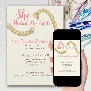 Invitation Délier L'Invitation De La Fête Du Divorce Du Noeud