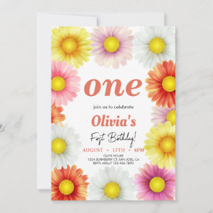 Invitation Délire de marguerites aquarelles pour un anniversa
