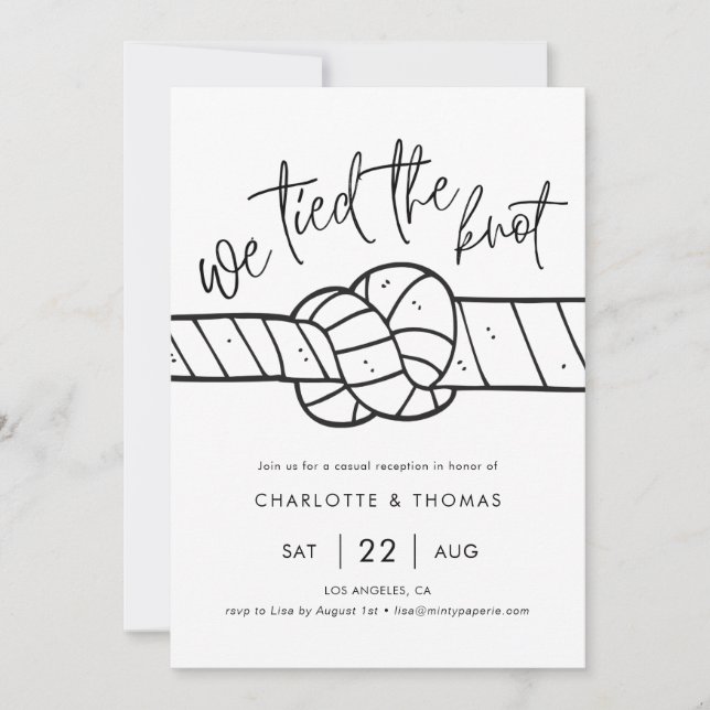 Invitation d'Elopement, nous avons lié le noeud (Devant)