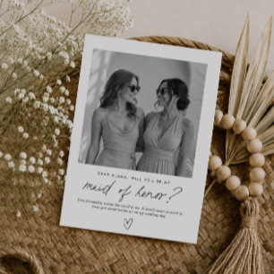 Invitation Demande à être ma témoin de mariage photo personna