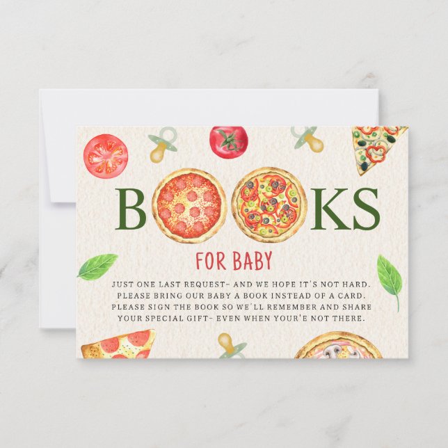 Invitation Demande de Baby shower Pizza + Pacificateurs (Devant)