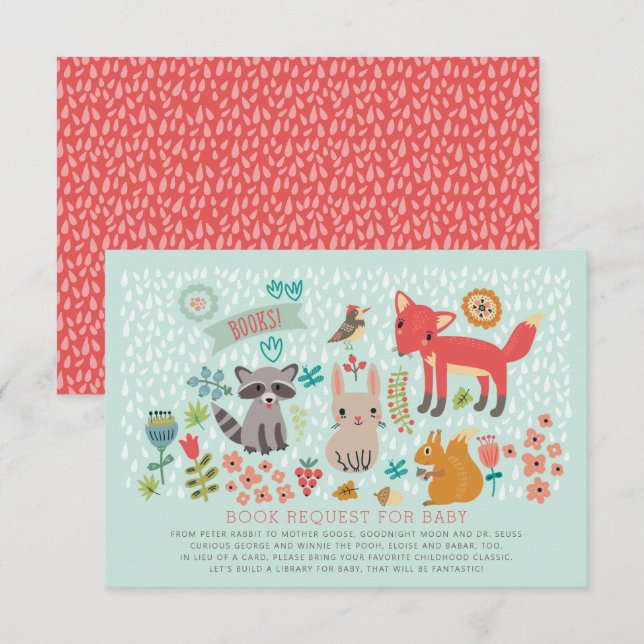 Invitation Demande de Baby shower pour les animaux de bois (Devant / Derrière)