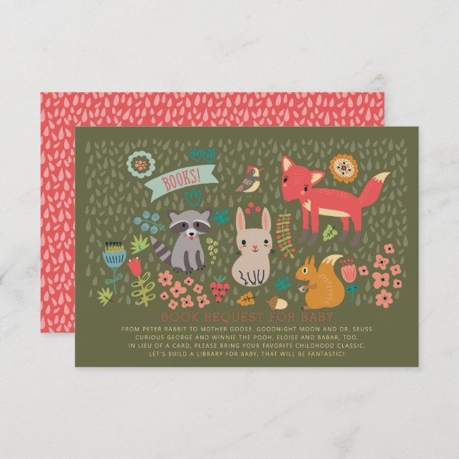 Invitation Demande de Baby shower pour les animaux de bois (Devant / Derrière)