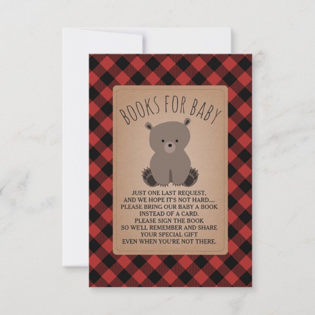 Invitation Demande de carnet de Baby showers Plaid de l'Ours  (Devant)