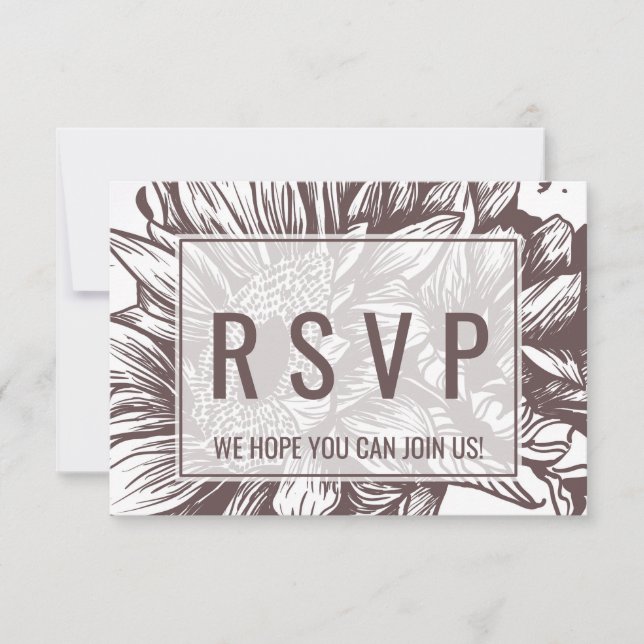 Invitation Demande de chanson de tournesol marron RSVP (Devant)