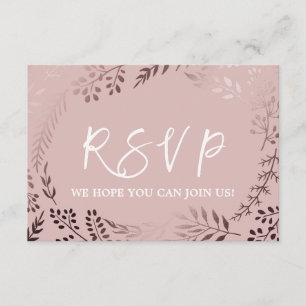 Invitation Demande de chanson RSVP Rose Gold et Rose élégant