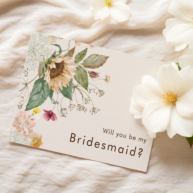 Invitation Demande de Demoiselle d'Honneur de Mariage Beige e (Créateur téléchargé)