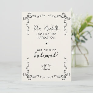 Invitation Demande de demoiselle d'honneur écrite à la main e