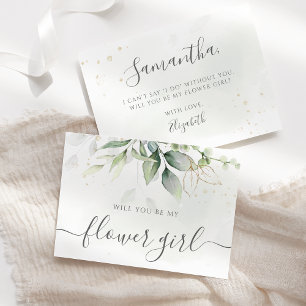 Invitation Demande de Demoiselle d'Honneur Élégante avec Euca