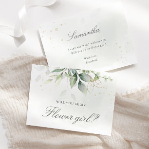 Invitation Demande de Demoiselle d'Honneur Élégante avec Euca