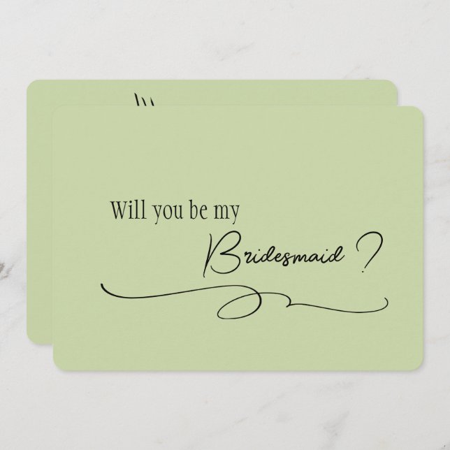 Invitation Demande de demoiselle d'honneur en calligraphie mi (Devant / Derrière)