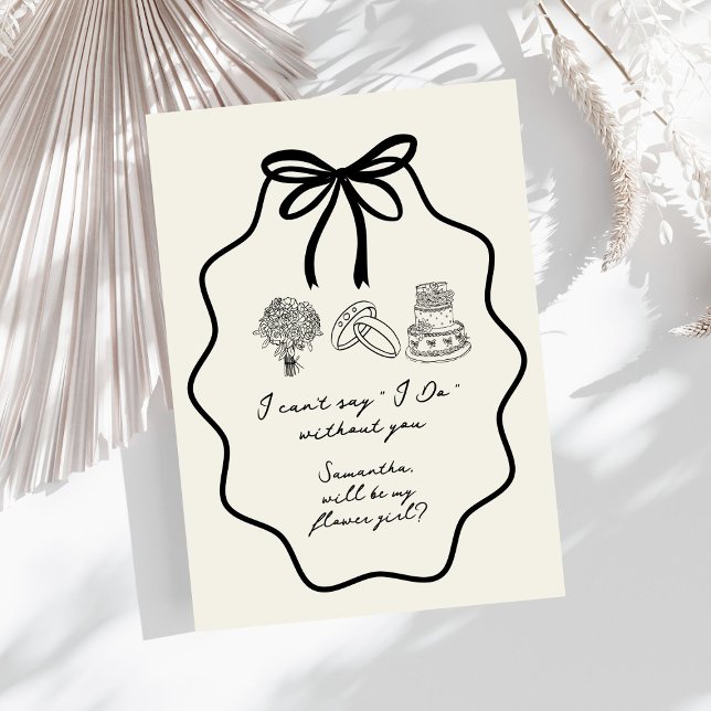 Invitation Demande de Demoiselle d'Honneur Fleurie à Dessin M (Créateur téléchargé)