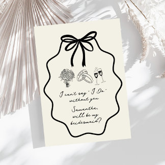 Invitation Demande de Demoiselle d'Honneur Fleurie à l'Arc De