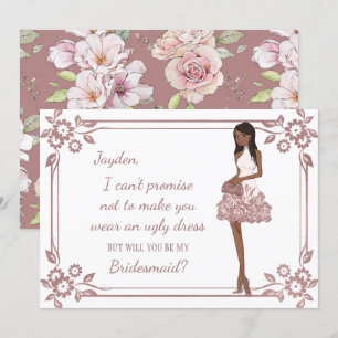 Invitation Demande de demoiselle d'honneur Glam Girl personna