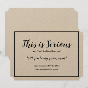 Invitation Demande de garçon d'honneur C'est sérieux