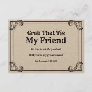 Invitation Demande de Garçon d'Honneur Vintage Saisis Cette C