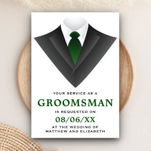 Invitation Demande de Groomsman Tuxedo Moderne