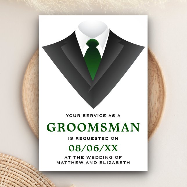 Invitation Demande de Groomsman Tuxedo Moderne (Créateur téléchargé)