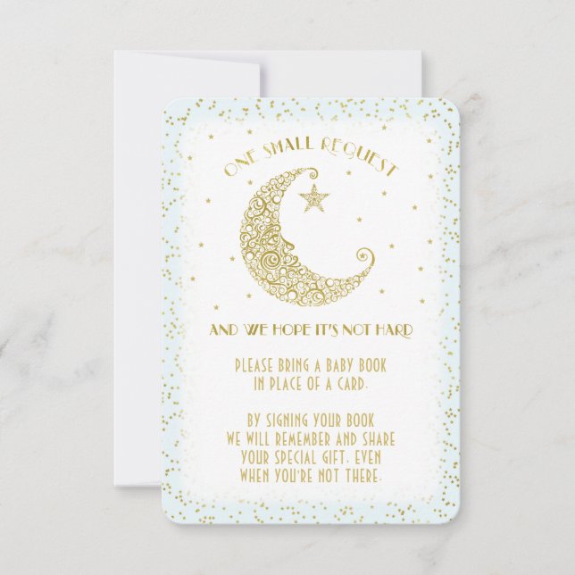 Invitation Demande de livre Twinkle Little Star Baby Shower B (Devant)