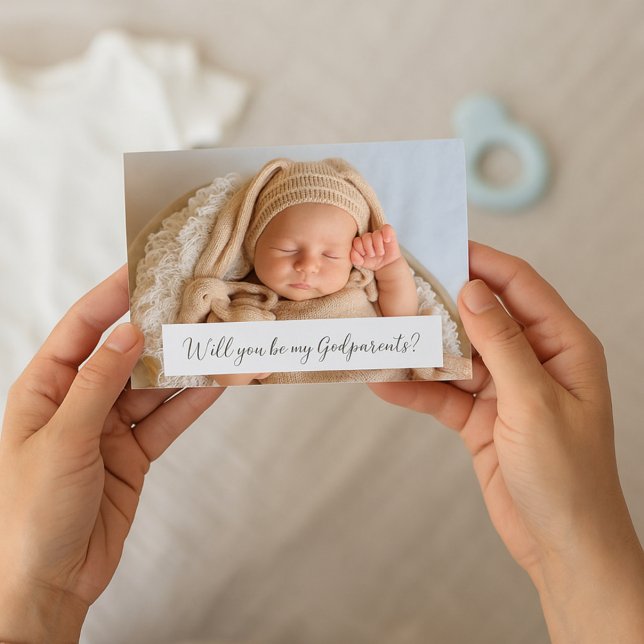 Invitation Demande de parrain/marraine pour bébé adorable pho (Créateur téléchargé)