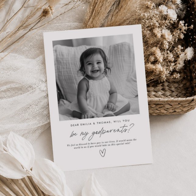 Invitation Demande de Parrainage/Marraine Manuscrite (Zazzle Will You Be My Godparents Handwritten Proposal Invitation)